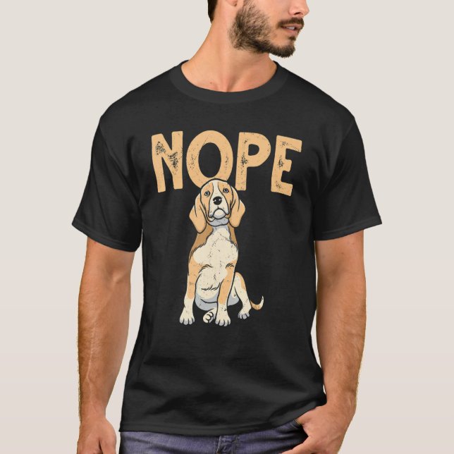 Camiseta Nope Beagle Dog Sarcastic (Frente)
