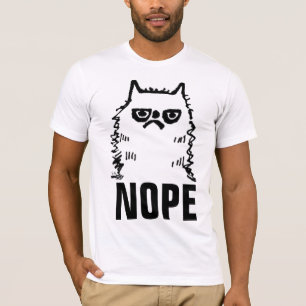 Camiseta Nope CAT T-Shirts, Furioso Gato Engraçado