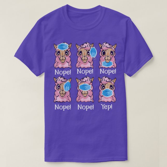 Camiseta Nope Facemask 100 Dias De Professora Llama (Frente do Design)