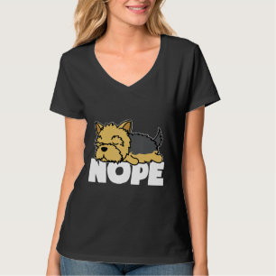 Camiseta Nope Lazy Yorkshire Terrier Tshirt Engraçado Pet