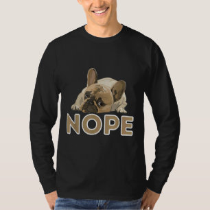 Camiseta Nope Lpreguiçoso Francês Engraçado Francês Cachorr