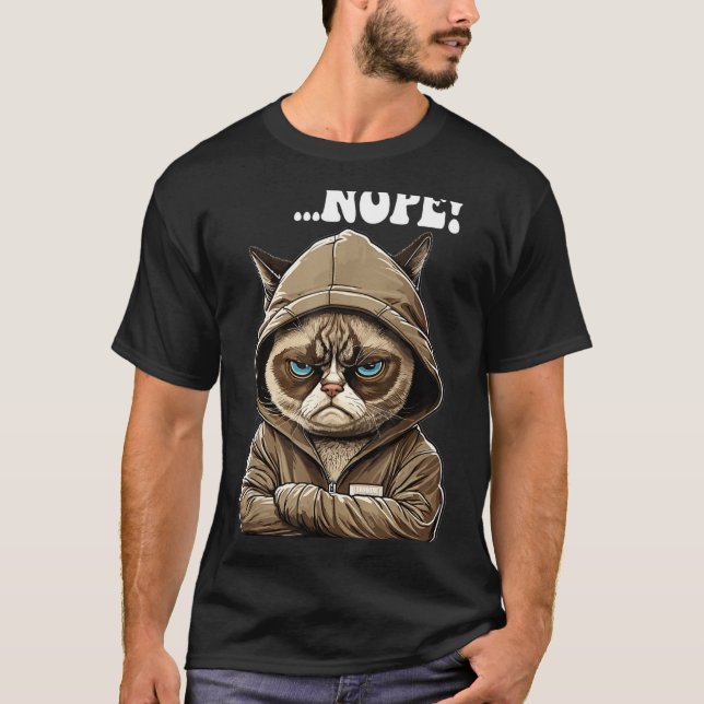 Camiseta Nope! Nope - Employee Work Colleagues Teenager Cat (Frente)