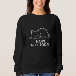 Camiseta Nope Not Today Lazy Cat Minimalist Design