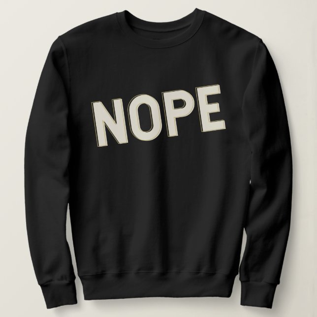 Camiseta NOPE Typography Design Bold Lettering (Frente do Design)