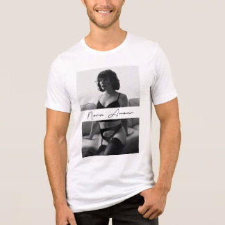 Camiseta Nora Amour B&W, Texto Preto