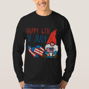 Camiseta Nordic Gnomo US Flag Happy 4 De Julho Garden Patr