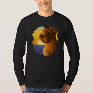 Camiseta Norfolk Terrier Cão Escocês Pôr do Sol Vintage Ret