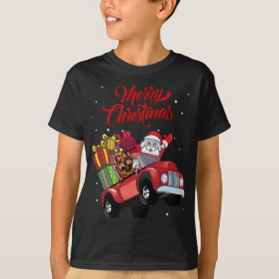 Camiseta Norfolk Terrier com Papai Noel em Red Truck Dog