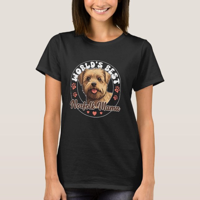 Camiseta Norfolk Terrier Dog World's Best Norfolk mama (Frente)