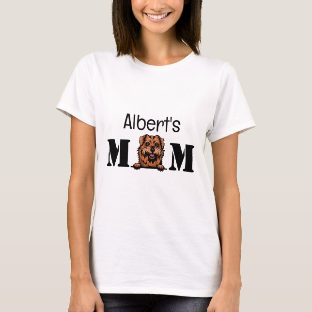 Camiseta Norfolk Terrier Personalizou a mãe (Frente)
