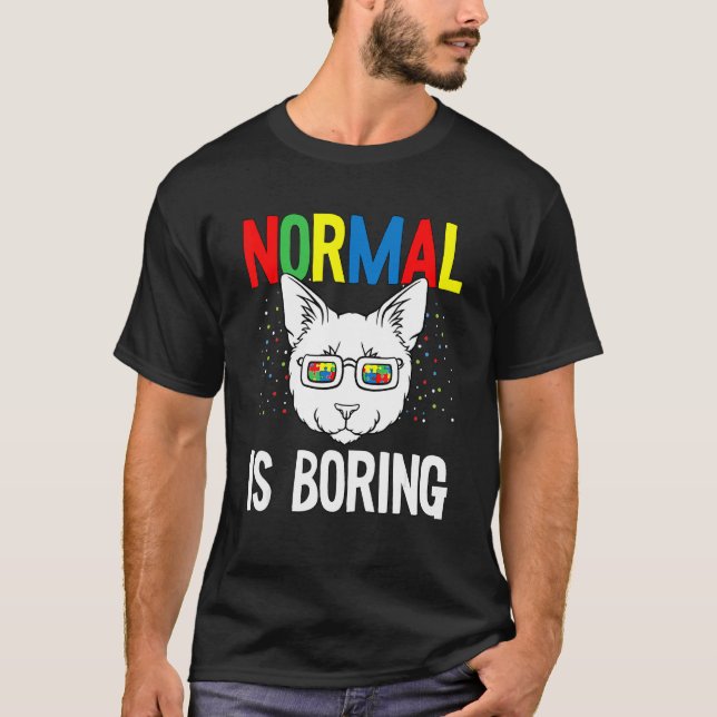 Camiseta Normal é chato Autismo Conscientista Quebra-cabeça (Frente)