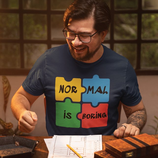 Camiseta Normal é Consciência sobre Autismo Entedioso (Normal is Boring Autism Awareness Puzzles T-shirt)