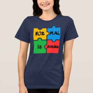 Camiseta Normal é Inchaço de Consciência do Autismo Chato