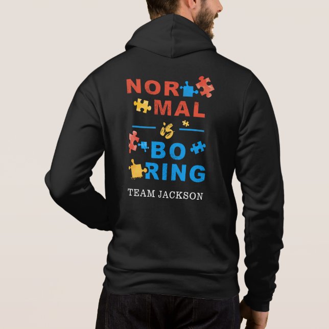Camiseta Normal é Suporte à Consciência do Autismo de Quebr (Verso)