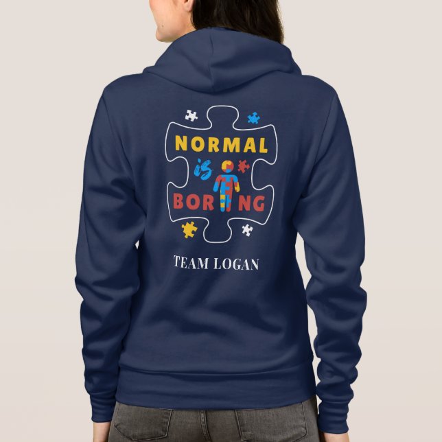 Camiseta Normal é uma Família de Consciência Autismo Chata (Verso)