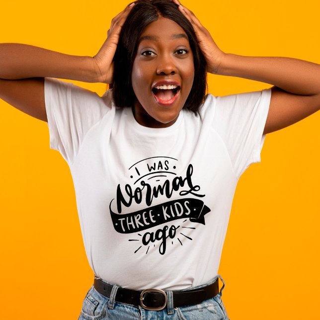 Camiseta Normal há 3 crianças, mãe sarcástica engraçada (Criador carregado)