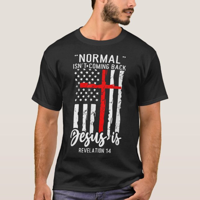 Camiseta Normal não está voltando Jesus é Revelação 14 Ch (Frente)