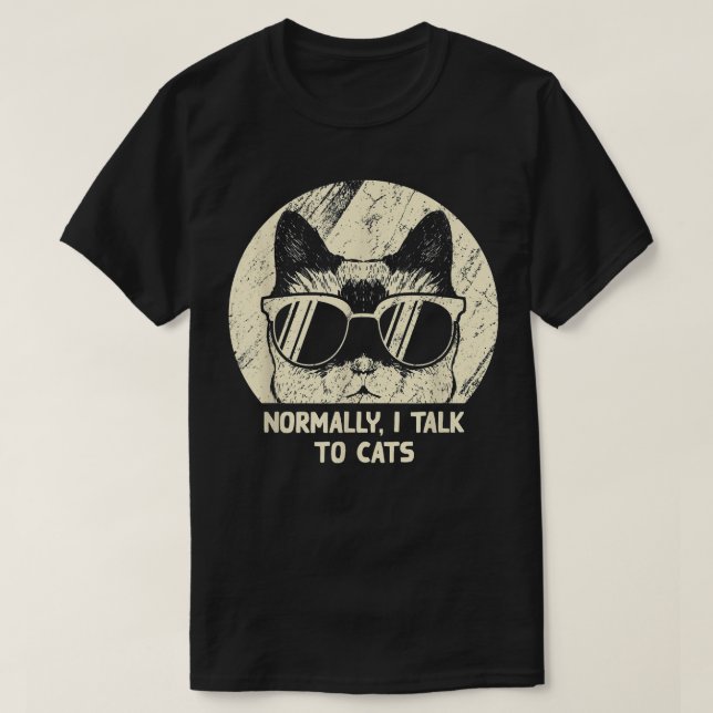 Camiseta Normalmente Falo Com Gatos Engraçados Gato Mãe Gat (Frente do Design)