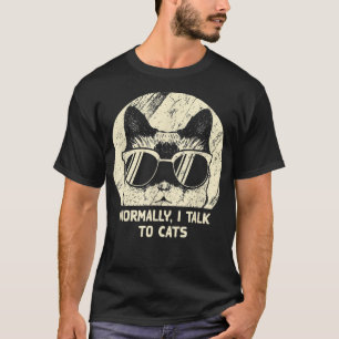Camiseta Normalmente Falo Com Gatos Engraçados Gato Mãe Gat