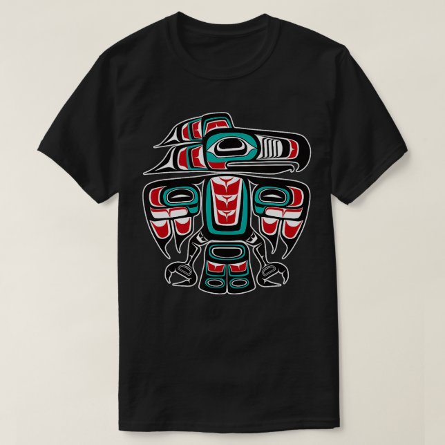 Camiseta Noroeste do Pacífico Haida Tlingit Nativo Raven To (Frente do Design)
