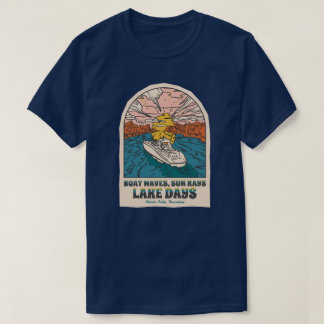 Camiseta Norris Lake Days Boat Ondas Sun Rays Personalizáve