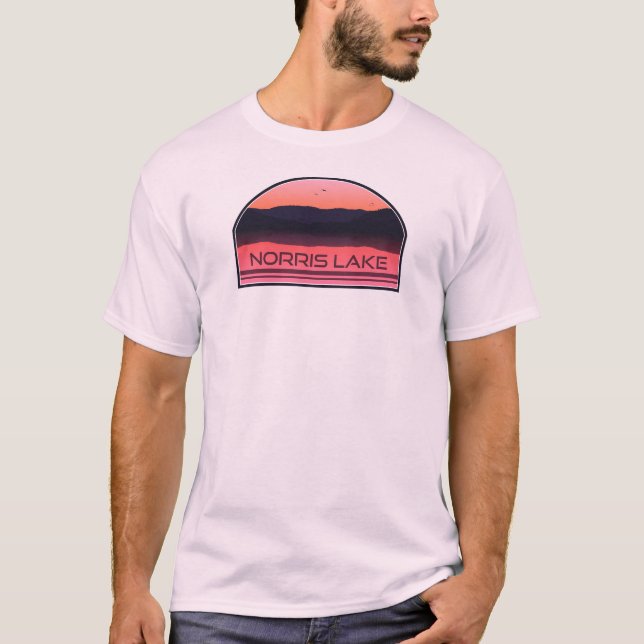 Camiseta Norris Lake Tennessee Red Sunrise (Frente)