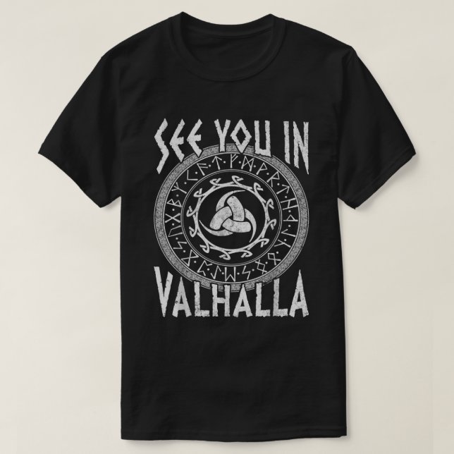 Camiseta Norse Mythology Odin's Horns Gjallarhorn Valhalla (Frente do Design)
