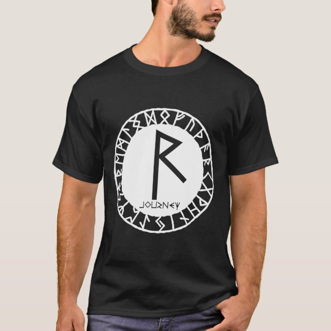 Camiseta Norse Rune Journey RAIDHO Viking Símbolo Celti (Frente)