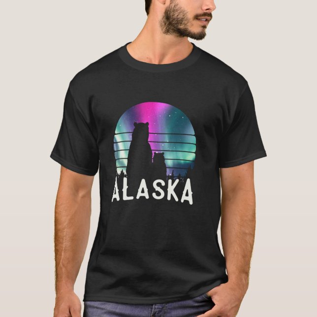 Camiseta Norte Alaska Mama Bear Baby Polar Lights Viewer (Frente)