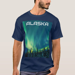 Camiseta Norte Aurora Borealis ilumina o Ártico da Noruega
