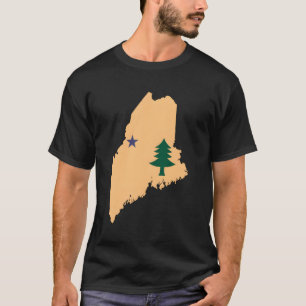 Camiseta Norte de Bandeira Original do Estado do Maine New 