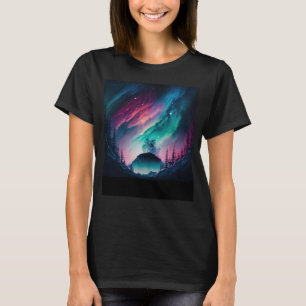Camiseta Norte do Alasca Luzes Aurora Borealis