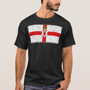Camiseta Norte do braço Vintage Ulster Banner da Irlanda do