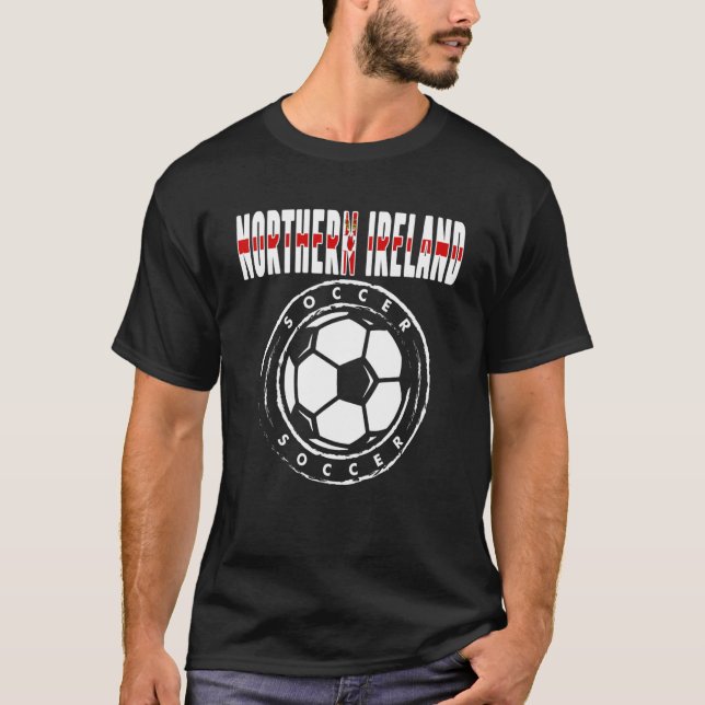 Camiseta Norte Irlanda Futebol Amante Norte Pé Irlandês (Frente)