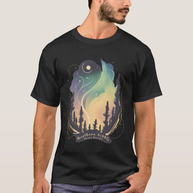 Camiseta Norte Luz Aurora Borealis Bonita (Frente)