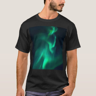Camiseta Norte Luzes Aurora Borealis Night Sky Green Al