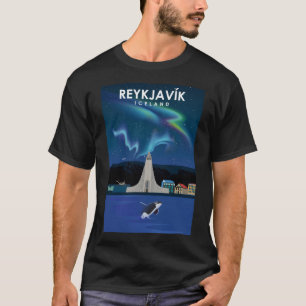 Camiseta Norte Reykjavik Islândia lança Poster de viagens