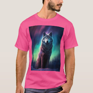 Camiseta Norte Wolf Alaska Light Aurora Borealis