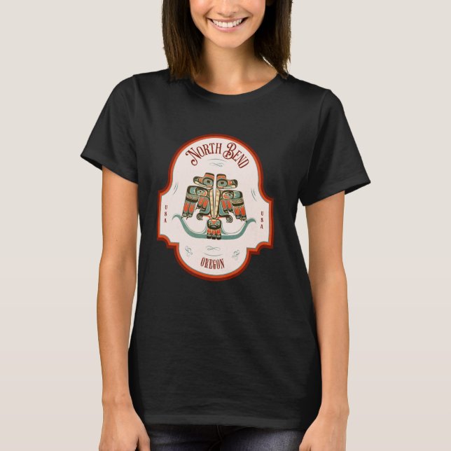 Camiseta North Bend OR Thunderbird Totem Pacífico Noroeste (Frente)
