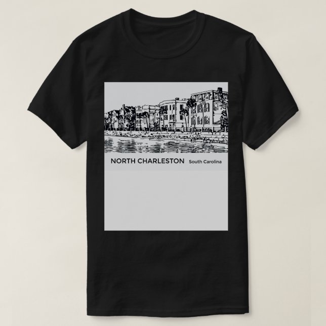 Camiseta North Charleston South olina (Frente do Design)