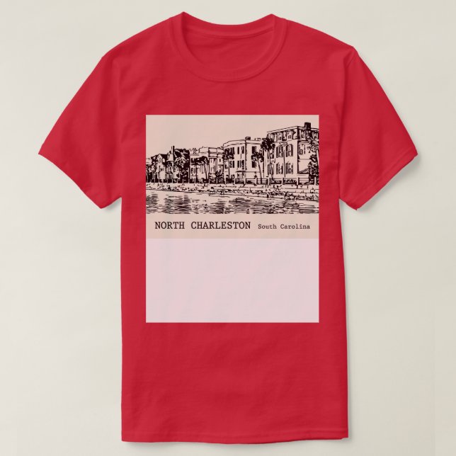 Camiseta North Charleston South olina 2 (Frente do Design)