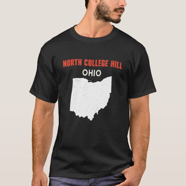 Camiseta North College Hill Ohio EUA State America Viagem O (Frente)