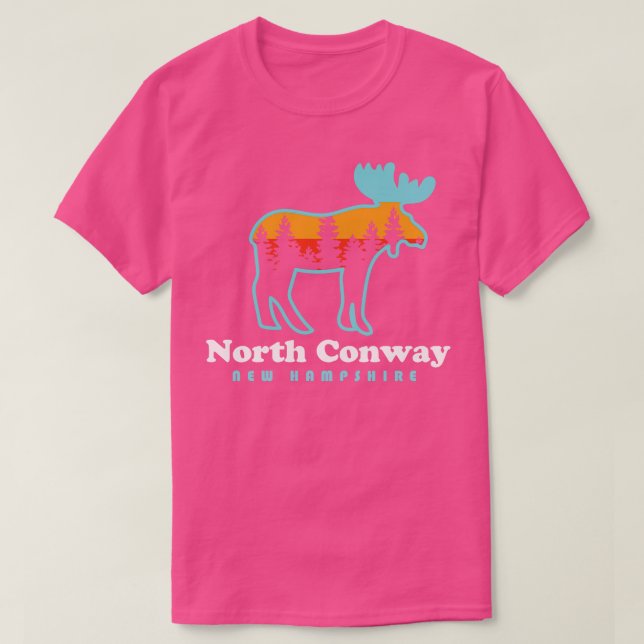 Camiseta North Conway New Hampshire Moose Mounlands (Frente do Design)