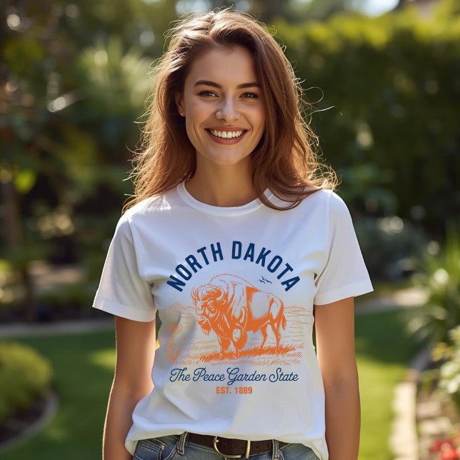 Camiseta North Dakota Bison | The Peace Garden State (Criador carregado)