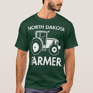 Camiseta North Dakota Farmer Vintage Men Trator Fazenda Loc