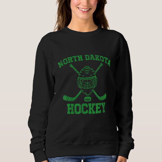 Camiseta North Dakota Hockey Retro Ice Hockey Player Sport (Frente)