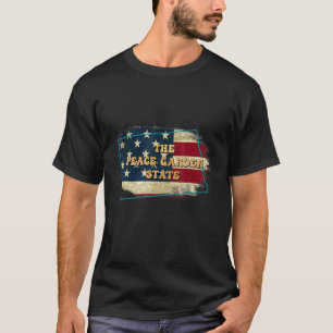 Camiseta North Dakota Nd Us Flag Motto