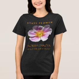 Camiseta North Dakota Territory Flower Wild Prairie Rosa