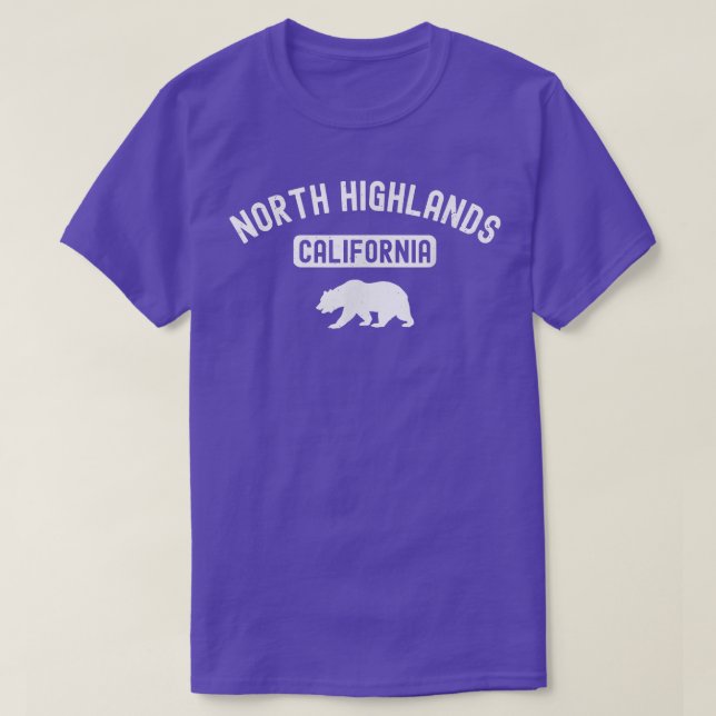 Camiseta North Highlands California USA Flag Cali Bear Sacr (Frente do Design)