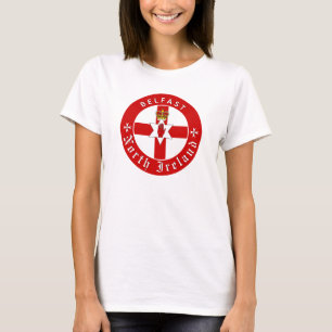 Camiseta North Ireland T Shirt, Belfast, Irish Ulster Flag